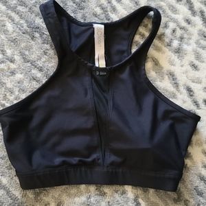 C&C Black Sports Bra with Mesh Accent